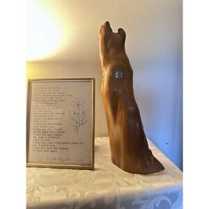 Hand Carved Wooden Sculpture Mid Century Modern Decor